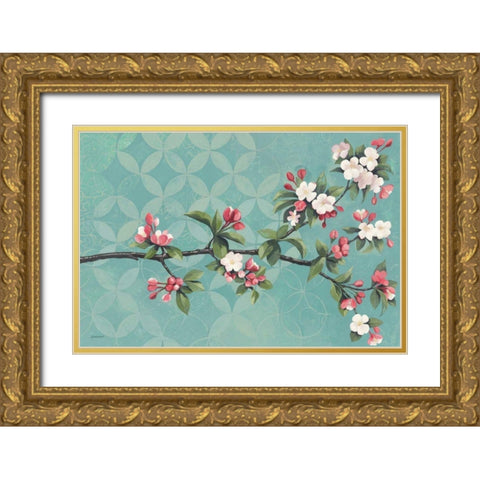 Cherry Blossoms Gold Ornate Wood Framed Art Print with Double Matting by Lovell, Kathrine