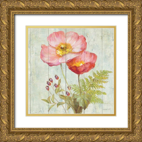 Natural Floral IV  Gold Ornate Wood Framed Art Print with Double Matting by Nai, Danhui