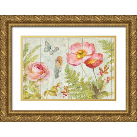 Natural Flora V Gold Ornate Wood Framed Art Print with Double Matting by Nai, Danhui