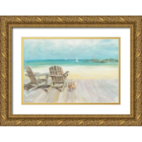 Seaside Morning no Window  Gold Ornate Wood Framed Art Print with Double Matting by Nai, Danhui