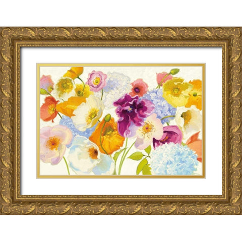 For Paris on White Gold Ornate Wood Framed Art Print with Double Matting by Novak, Shirley