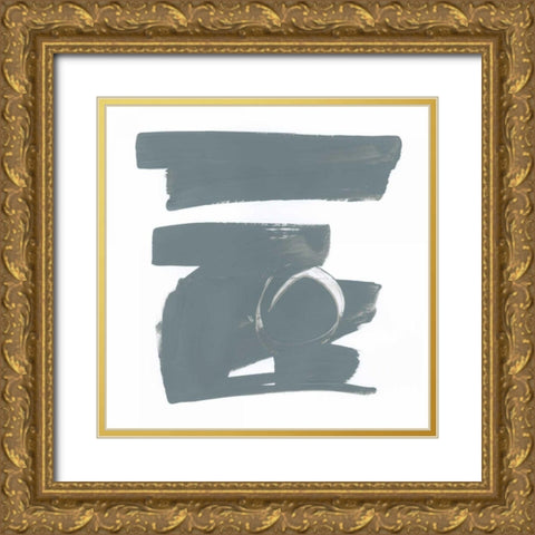 Gray and White XII Gold Ornate Wood Framed Art Print with Double Matting by Schick, Mike