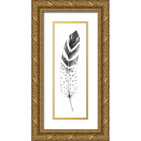 Spirit Feather VII Gold Ornate Wood Framed Art Print with Double Matting by Tillmon, Avery