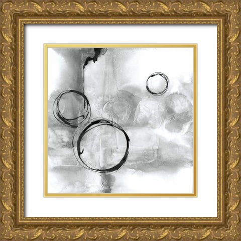 Full Circle I Gray Gold Ornate Wood Framed Art Print with Double Matting by Paschke, Chris