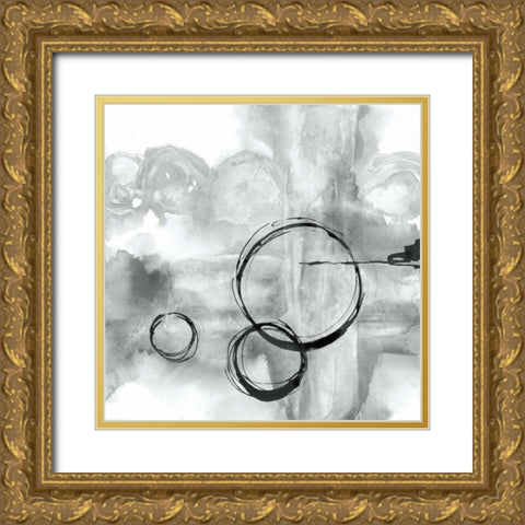Full Circle II Gray Gold Ornate Wood Framed Art Print with Double Matting by Paschke, Chris
