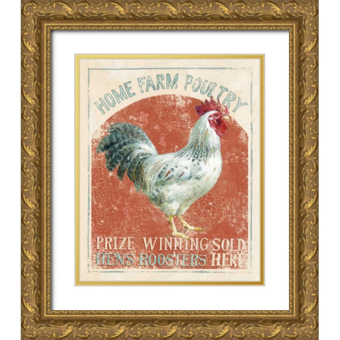 Farm Nostalgia IV Gold Ornate Wood Framed Art Print with Double Matting by Nai, Danhui