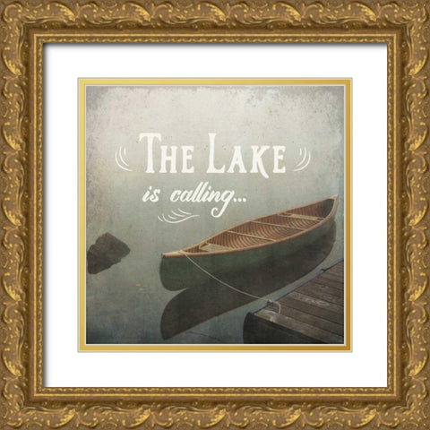 Calm Waters II no Triangles Gold Ornate Wood Framed Art Print with Double Matting by Aiken, Jess