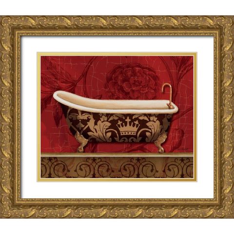 Royal Red Bath II Gold Ornate Wood Framed Art Print with Double Matting by Audit, Lisa