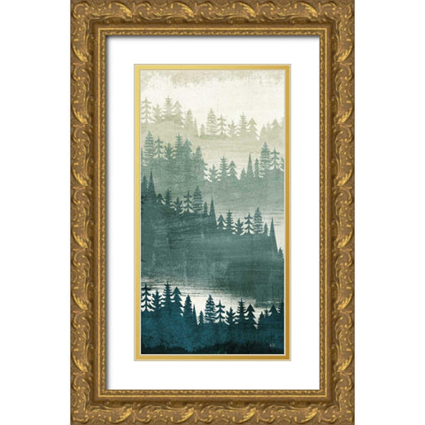 Mountainscape Panel I Gold Ornate Wood Framed Art Print with Double Matting by Mullan, Michael