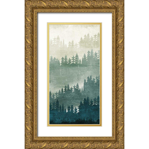 Mountainscape Panel III Gold Ornate Wood Framed Art Print with Double Matting by Mullan, Michael