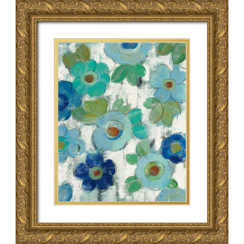 Blue Eyes III Gold Ornate Wood Framed Art Print with Double Matting by Vassileva, Silvia