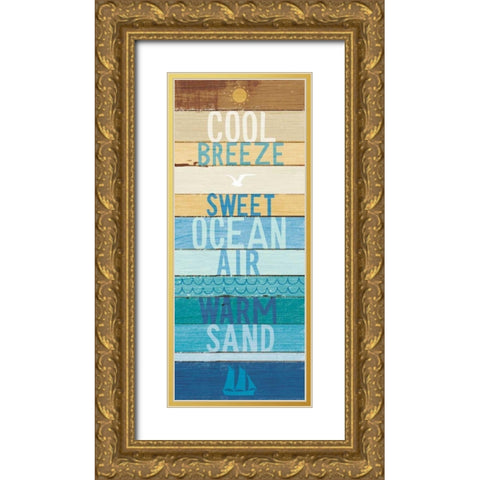 Beachscape Inspiration II Gold Ornate Wood Framed Art Print with Double Matting by Mullan, Michael