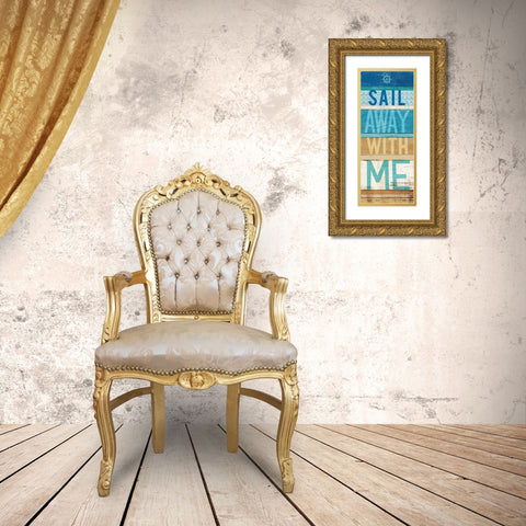 Beachscape Inspiration III Gold Ornate Wood Framed Art Print with Double Matting by Mullan, Michael
