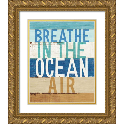 Beachscape Inspiration V Gold Ornate Wood Framed Art Print with Double Matting by Mullan, Michael