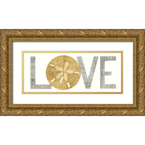 Under Sea Treasures Love Gold Neutral Gold Ornate Wood Framed Art Print with Double Matting by Mullan, Michael