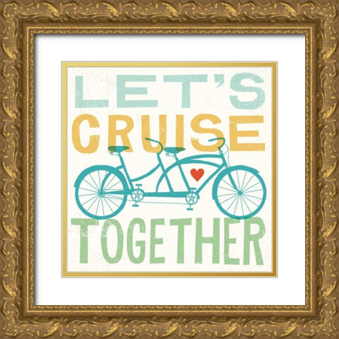 Lets Cruise Together I Gold Ornate Wood Framed Art Print with Double Matting by Mullan, Michael