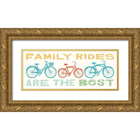 Lets Cruise Family Rides II Gold Ornate Wood Framed Art Print with Double Matting by Mullan, Michael