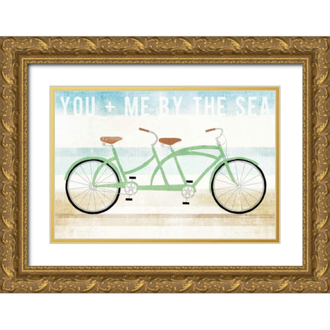 Beach Cruiser Tandem Gold Ornate Wood Framed Art Print with Double Matting by Mullan, Michael