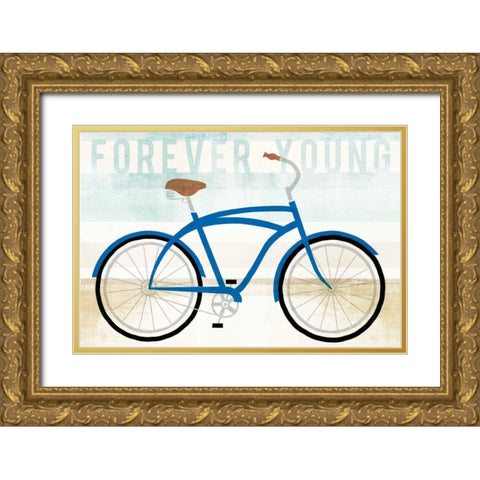 Beach Cruiser Boys I Gold Ornate Wood Framed Art Print with Double Matting by Mullan, Michael
