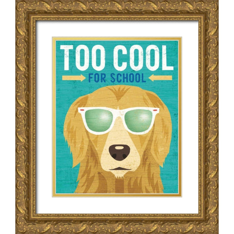 Beach Bums Golden I Cool Gold Ornate Wood Framed Art Print with Double Matting by Mullan, Michael