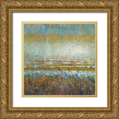 Rains over the Lake Gold Ornate Wood Framed Art Print with Double Matting by Nai, Danhui