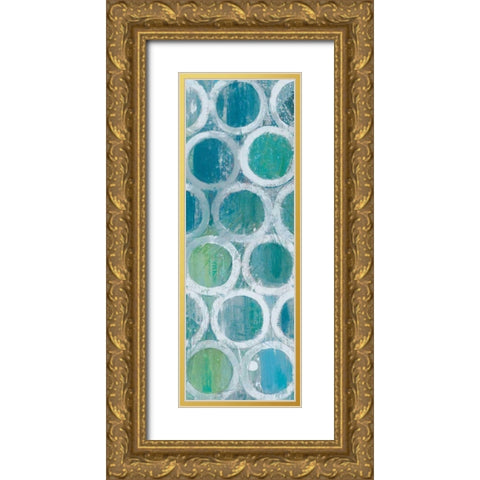 Stack of Tubes Blue III Gold Ornate Wood Framed Art Print with Double Matting by Hristova, Albena