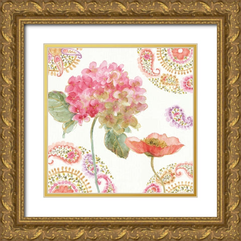 Rainbow Seeds Paisley II Gold Ornate Wood Framed Art Print with Double Matting by Audit, Lisa