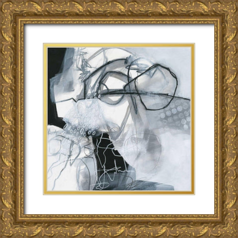 Whats Happening VI Gold Ornate Wood Framed Art Print with Double Matting by Davies, Jane
