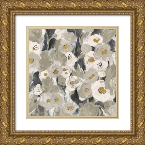Velvety Florals Neutral II Gold Ornate Wood Framed Art Print with Double Matting by Vassileva, Silvia