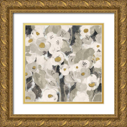 Velvety Florals Neutral III Gold Ornate Wood Framed Art Print with Double Matting by Vassileva, Silvia