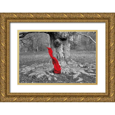 Flow I Gold Ornate Wood Framed Art Print with Double Matting by Marshall, Laura