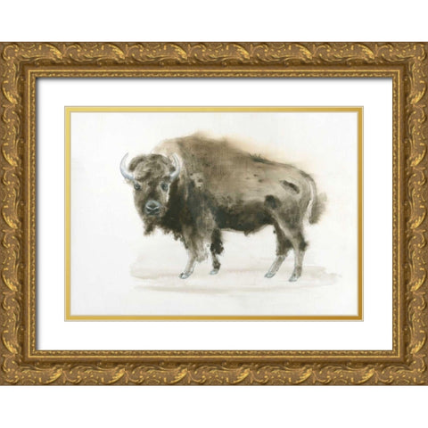 Buffalo Bill Gold Ornate Wood Framed Art Print with Double Matting by Wiens, James