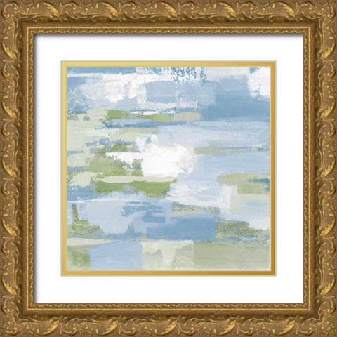 Urban Walkway III Blue and Green Gold Ornate Wood Framed Art Print with Double Matting by Vassileva, Silvia