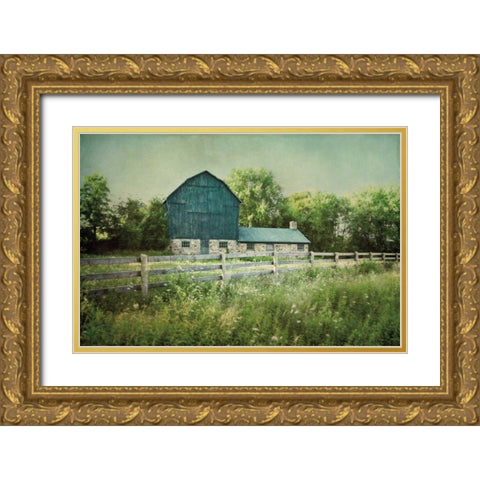 Blissful Country III Gold Ornate Wood Framed Art Print with Double Matting by Urquhart, Elizabeth