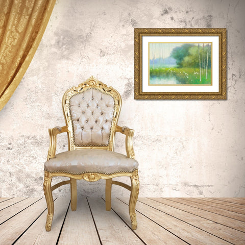 Spring Midst Gold Ornate Wood Framed Art Print with Double Matting by Purinton, Julia
