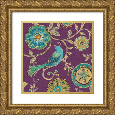 Bohemian Wings VII Aubergine Gold Ornate Wood Framed Art Print with Double Matting by Brissonnet, Daphne