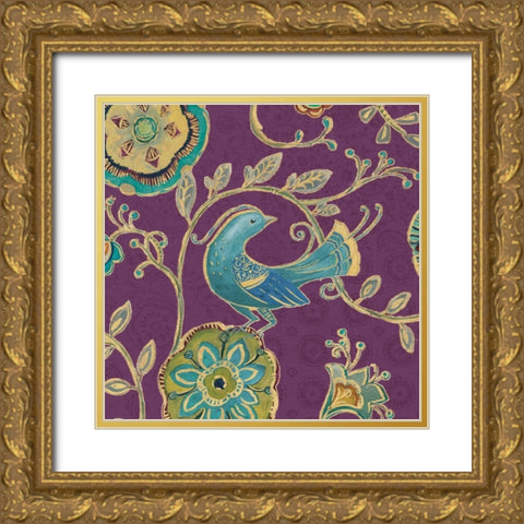 Bohemian Wings IX Aubergine Gold Ornate Wood Framed Art Print with Double Matting by Brissonnet, Daphne