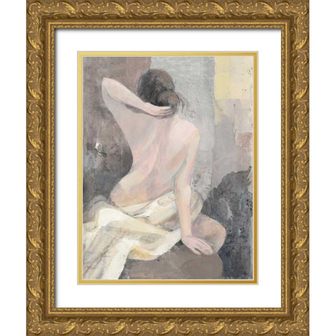 After the Bath I Gold Ornate Wood Framed Art Print with Double Matting by Hristova, Albena