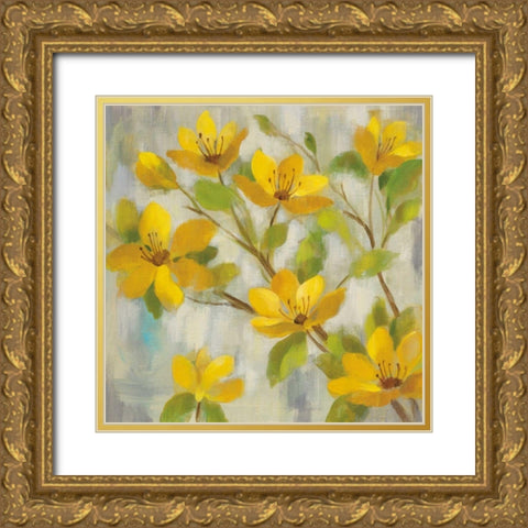 Golden Bloom I Gold Ornate Wood Framed Art Print with Double Matting by Vassileva, Silvia