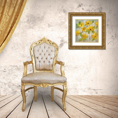 Golden Bloom II Gold Ornate Wood Framed Art Print with Double Matting by Vassileva, Silvia