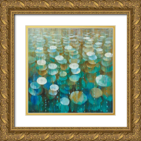 Rain Drops Gold Ornate Wood Framed Art Print with Double Matting by Nai, Danhui