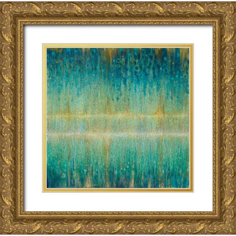 Rain Abstract I Gold Ornate Wood Framed Art Print with Double Matting by Nai, Danhui