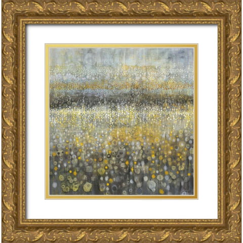 Rain Abstract II Gold Ornate Wood Framed Art Print with Double Matting by Nai, Danhui