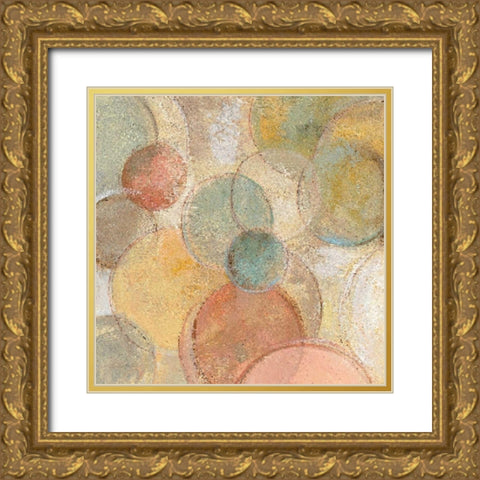 Fresco Bubbles Crop Gold Ornate Wood Framed Art Print with Double Matting by Vassileva, Silvia