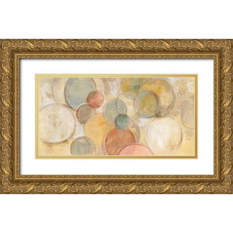 Fresco Bubbles Gold Ornate Wood Framed Art Print with Double Matting by Vassileva, Silvia