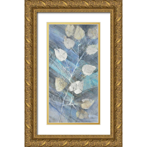 Silver Leaves II Gold Ornate Wood Framed Art Print with Double Matting by Albena, Hristova