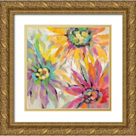 Abstracted Petals I Gold Ornate Wood Framed Art Print with Double Matting by Vassileva, Silvia