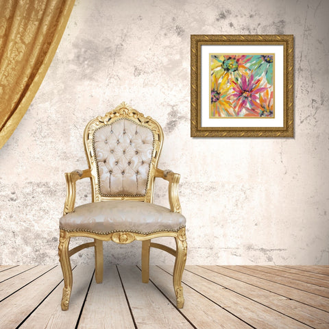 Abstracted Petals II Gold Ornate Wood Framed Art Print with Double Matting by Vassileva, Silvia
