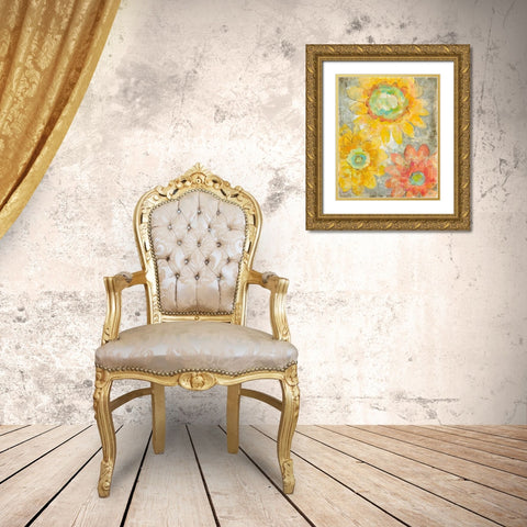 Venezia Fiori I Gold Ornate Wood Framed Art Print with Double Matting by Vassileva, Silvia