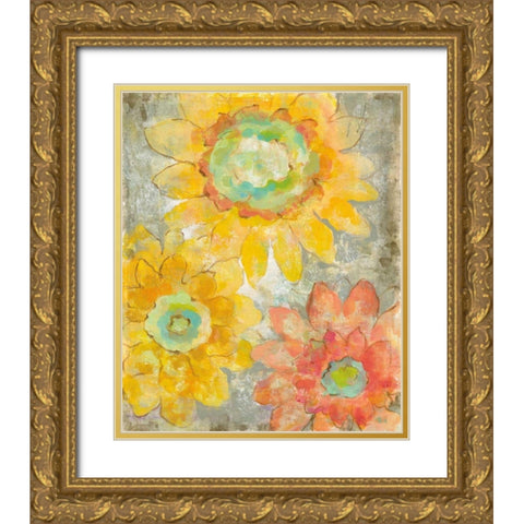 Venezia Fiori I Gold Ornate Wood Framed Art Print with Double Matting by Vassileva, Silvia